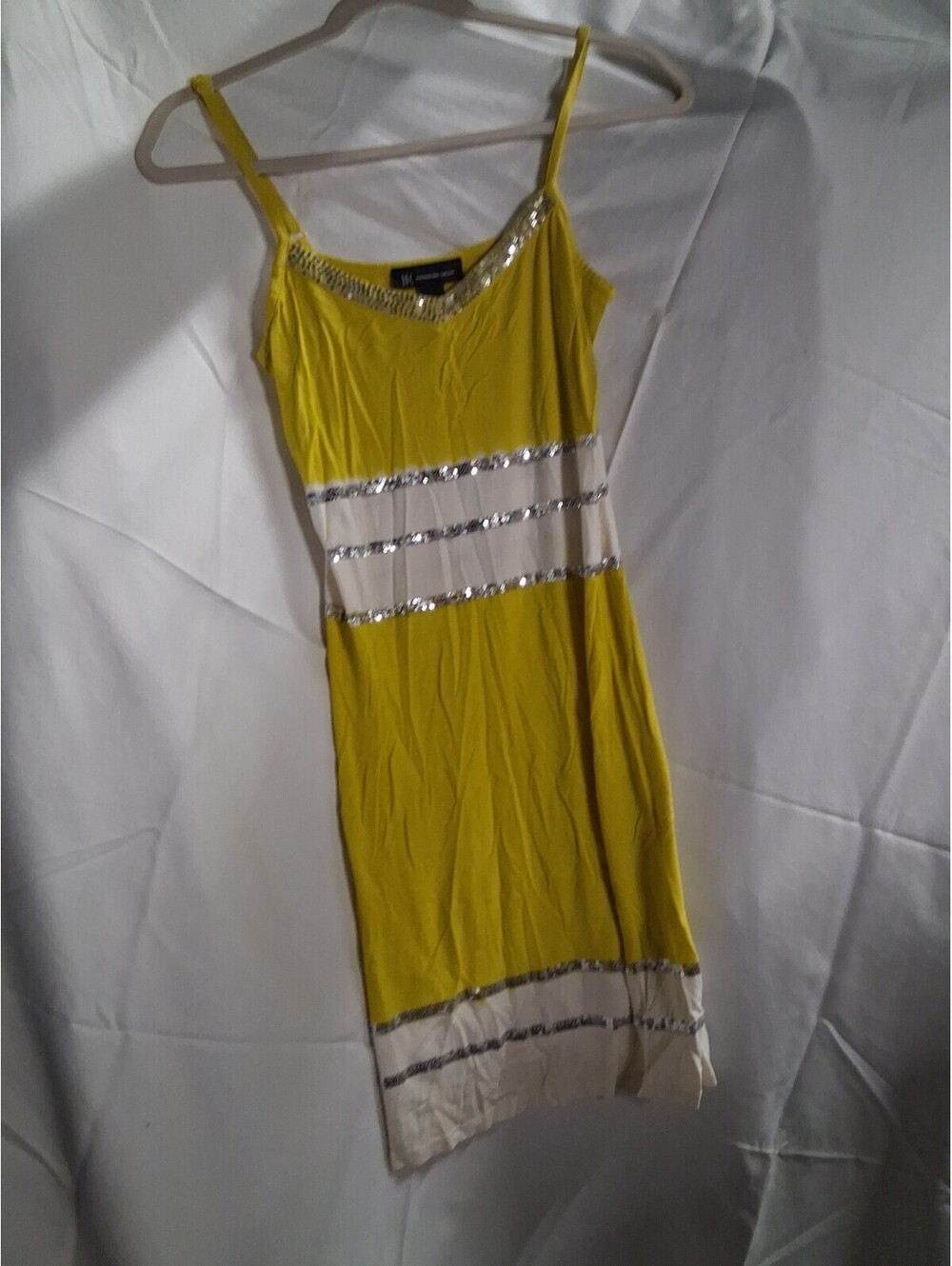 INC International Concepts Bedazzled Yellow Bodycon Knee Length Women's Small M2